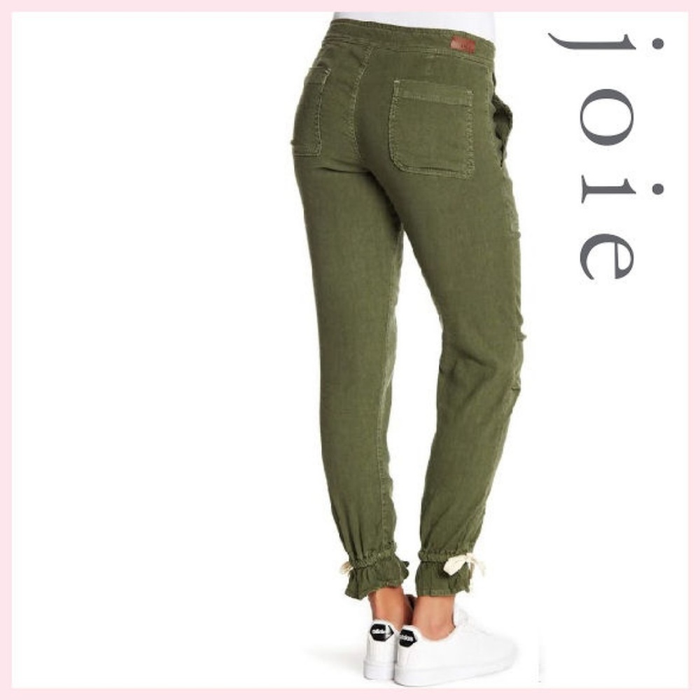 NWT Joie Jeans Army Green Tie Pants Made USA 25 26 - Picture 2 of 8